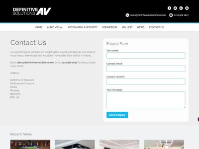 professional website for Local AV Installation Company
