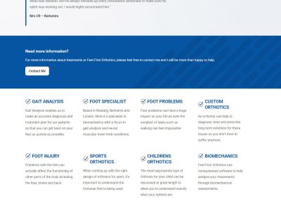 professional website for feet first orthotics london