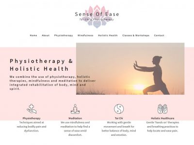 web design for sense of ease physiotherapy