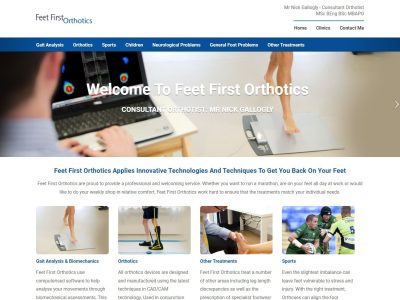 wordpress website for london based othotics company